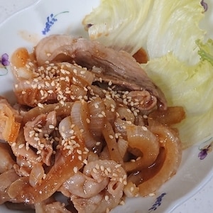 キャンプにも♬麺つゆで豚の生姜焼き